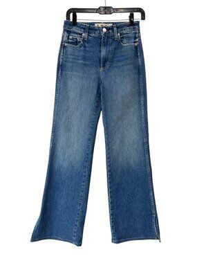 $298 AMO Blue Georgia Split Flare Denim Jean Pants size 24/26.5"